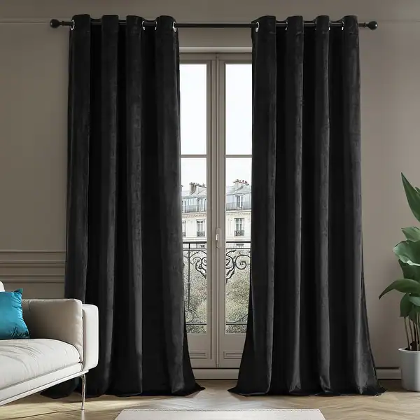 Luxury blackout curtains in a living room